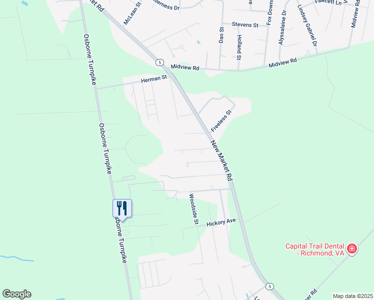 map of restaurants, bars, coffee shops, grocery stores, and more near 1371 Cedar Lawn Avenue in Henrico