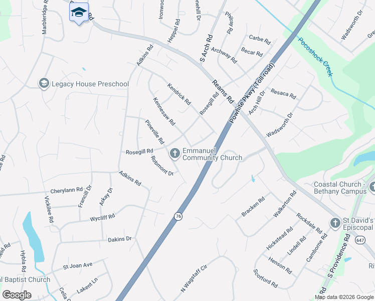 map of restaurants, bars, coffee shops, grocery stores, and more near 9319 Kennesaw Road in Richmond