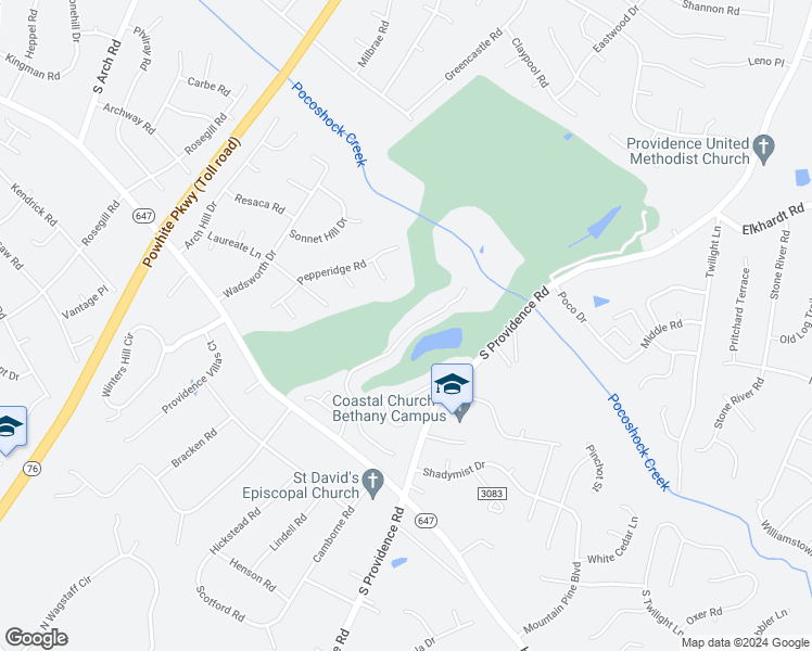 map of restaurants, bars, coffee shops, grocery stores, and more near 1252 Providence Knoll Drive in Richmond
