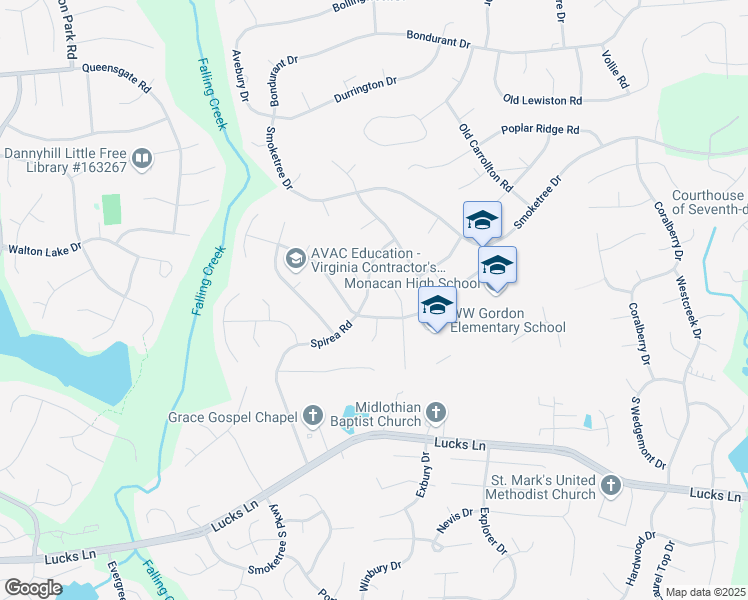 map of restaurants, bars, coffee shops, grocery stores, and more near 713 Spirea Road in Richmond
