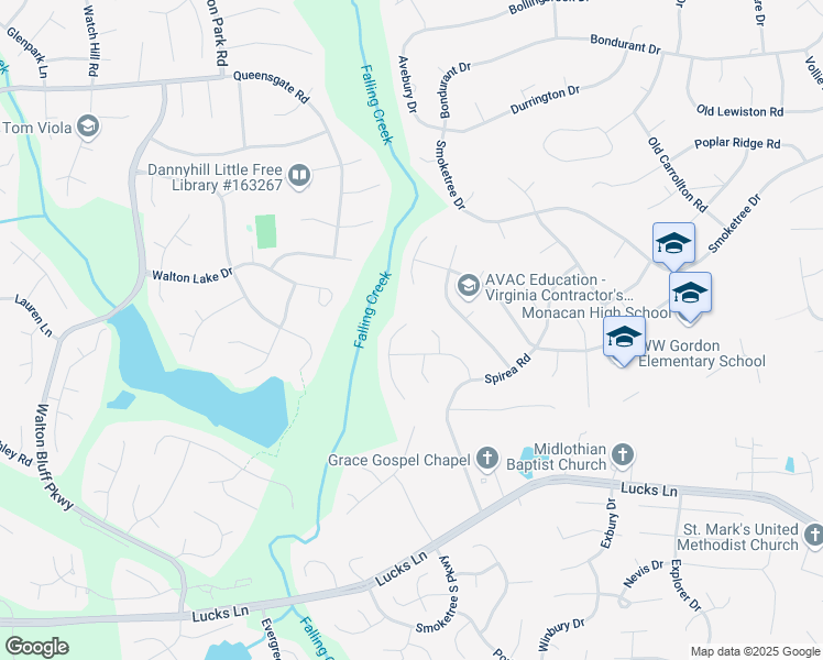 map of restaurants, bars, coffee shops, grocery stores, and more near 907 Meadowcreek Drive in Richmond