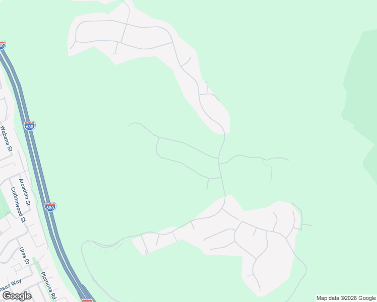 map of restaurants, bars, coffee shops, grocery stores, and more near 3591 Woodside Terrace in Fremont