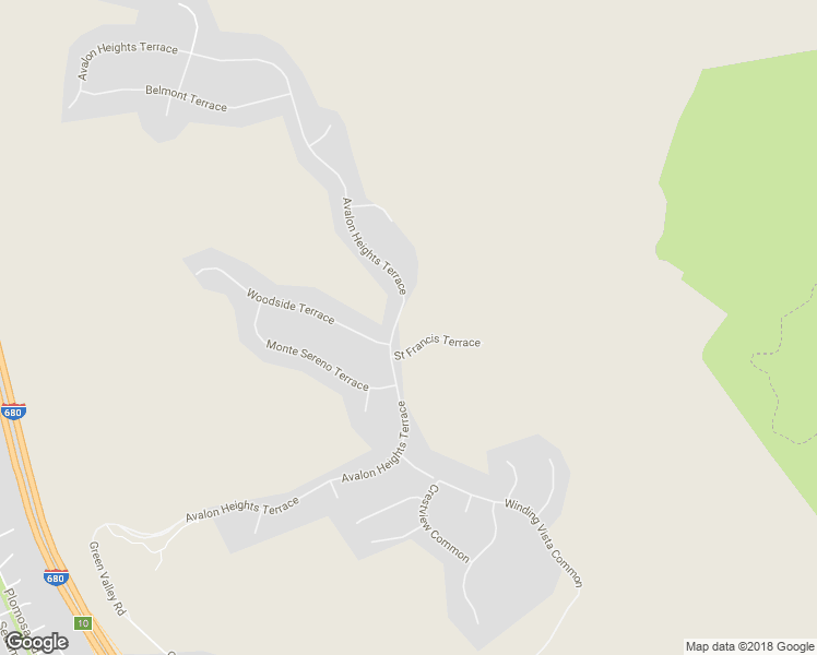 map of restaurants, bars, coffee shops, grocery stores, and more near 4450 Saint Francis Terrace in Fremont