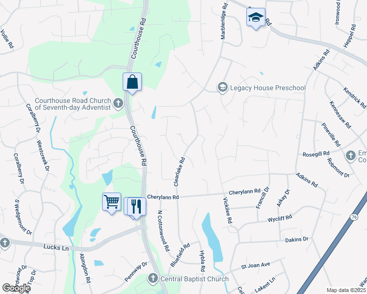 map of restaurants, bars, coffee shops, grocery stores, and more near 708 Cheyney Circle in Richmond
