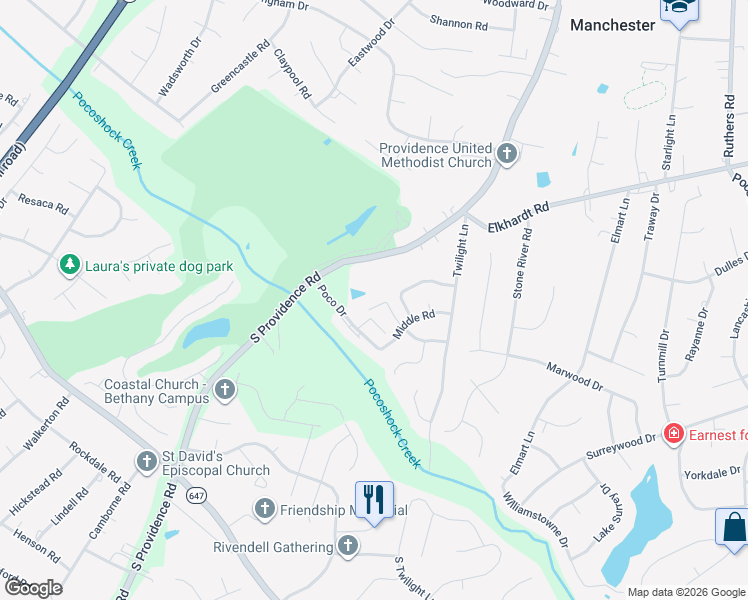 map of restaurants, bars, coffee shops, grocery stores, and more near 1401 Ransco Road in Richmond