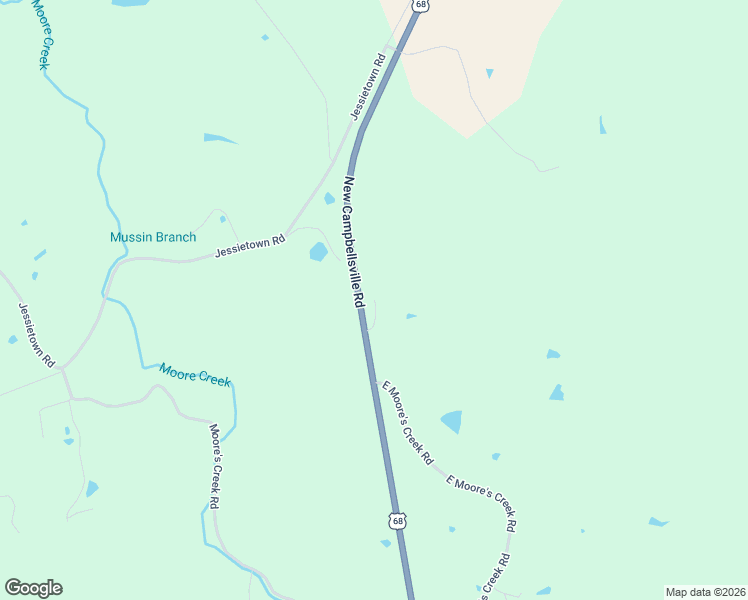 map of restaurants, bars, coffee shops, grocery stores, and more near Walter Newcombe Road in Campbellsville