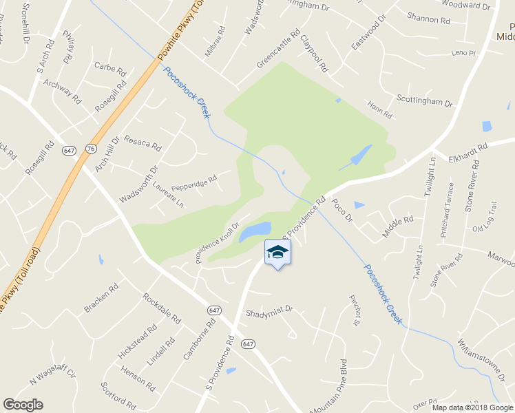 map of restaurants, bars, coffee shops, grocery stores, and more near 1218 Providence Knoll Drive in Richmond