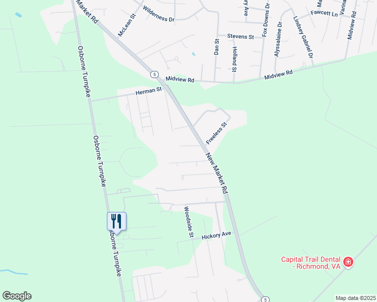 map of restaurants, bars, coffee shops, grocery stores, and more near 1393 Battery Street in Richmond