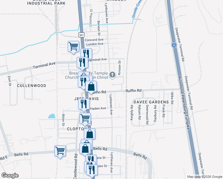 map of restaurants, bars, coffee shops, grocery stores, and more near 3304 Lynhaven Avenue in Richmond