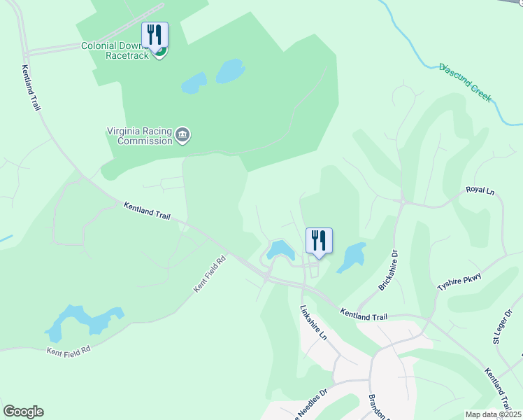 map of restaurants, bars, coffee shops, grocery stores, and more near 5719 Villa Green Drive in Providence Forge