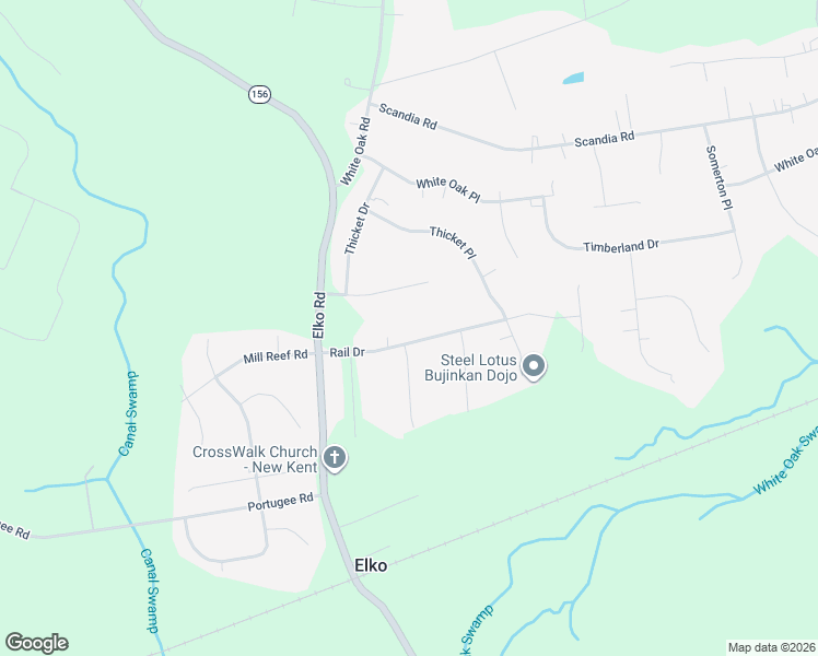 map of restaurants, bars, coffee shops, grocery stores, and more near 4948 Rail Drive in Sandston