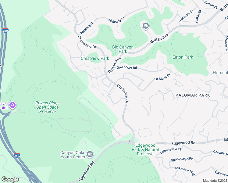 map of restaurants, bars, coffee shops, grocery stores, and more near 3339 La Mesa Drive in San Carlos