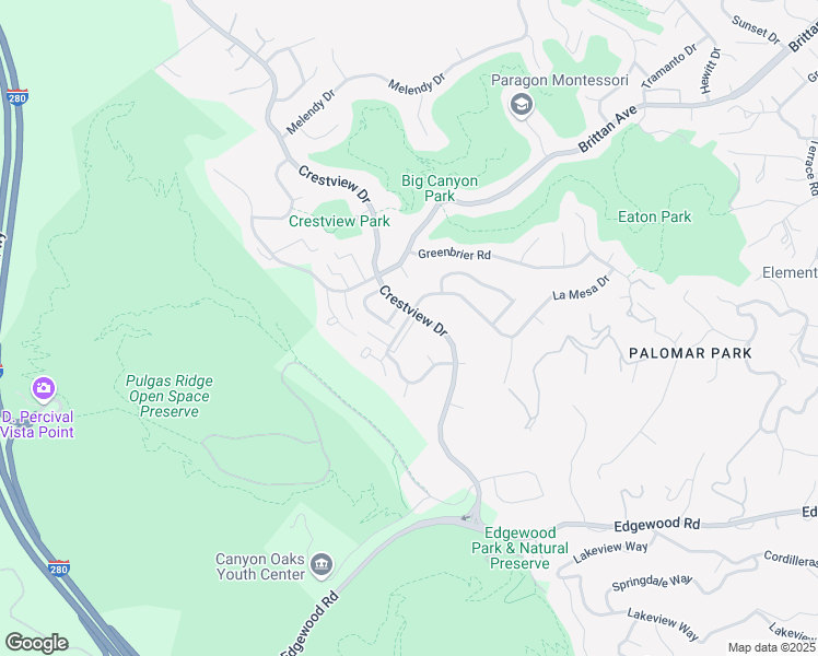 map of restaurants, bars, coffee shops, grocery stores, and more near 3323 La Mesa Drive in San Carlos