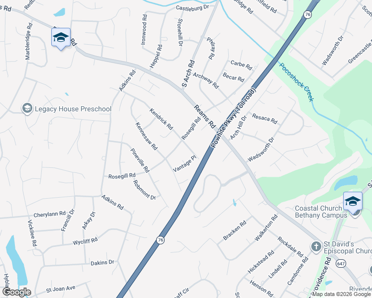 map of restaurants, bars, coffee shops, grocery stores, and more near 9407 Kendrick Road in Richmond