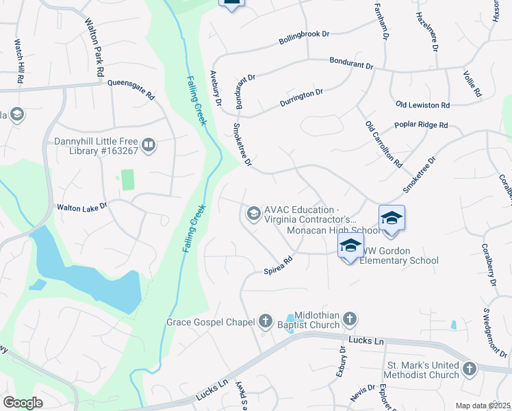 map of restaurants, bars, coffee shops, grocery stores, and more near 12030 Gordon School Road in Richmond