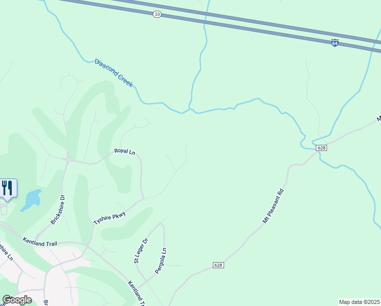 map of restaurants, bars, coffee shops, grocery stores, and more near 5751 Tyshire Parkway in Providence Forge