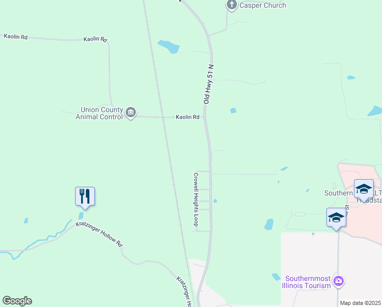 map of restaurants, bars, coffee shops, grocery stores, and more near 1545 Old Highway 51 North in Anna