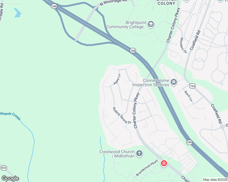 map of restaurants, bars, coffee shops, grocery stores, and more near 14206 Agee Lane in Midlothian