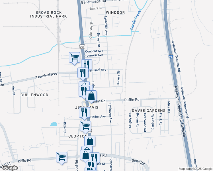map of restaurants, bars, coffee shops, grocery stores, and more near 2301 Summer Hill Avenue in Richmond
