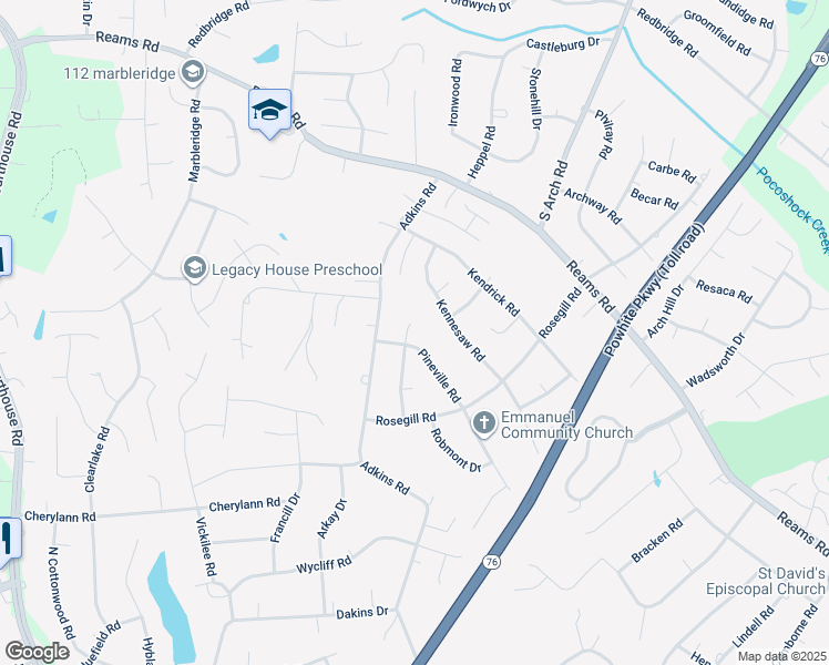 map of restaurants, bars, coffee shops, grocery stores, and more near 611 Whiffletree Road in Chesterfield County