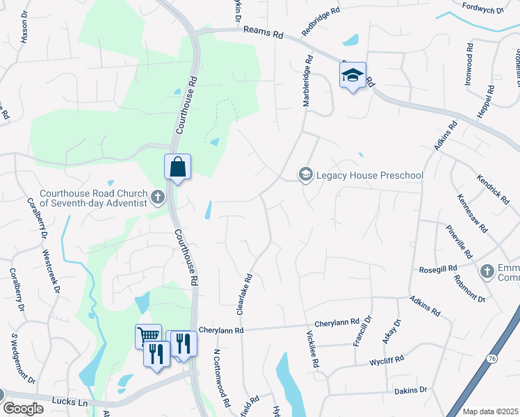map of restaurants, bars, coffee shops, grocery stores, and more near 606 Clearlake Road in Richmond