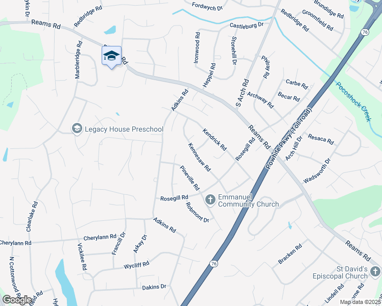 map of restaurants, bars, coffee shops, grocery stores, and more near 9701 Kennesaw Rd in Richmond