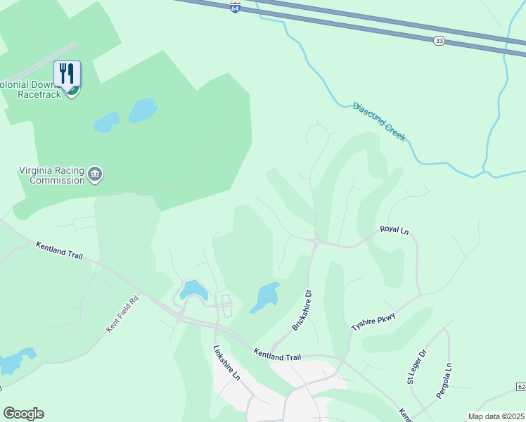 map of restaurants, bars, coffee shops, grocery stores, and more near 11141 Royal Lane in Providence Forge