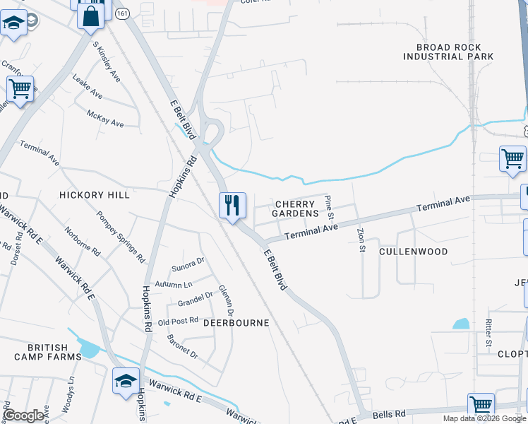 map of restaurants, bars, coffee shops, grocery stores, and more near 3409 Delano Street in Richmond