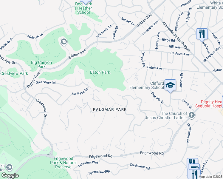 map of restaurants, bars, coffee shops, grocery stores, and more near 760 Loma Court in Redwood City