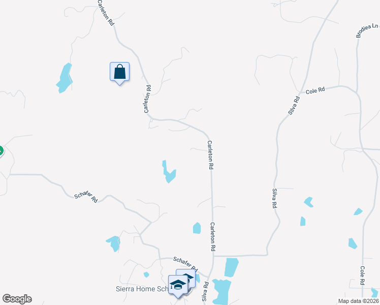 map of restaurants, bars, coffee shops, grocery stores, and more near 5327 Carleton Road in Mariposa