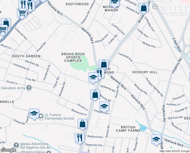 map of restaurants, bars, coffee shops, grocery stores, and more near in 