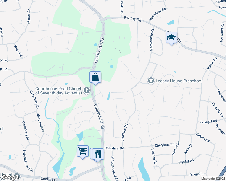 map of restaurants, bars, coffee shops, grocery stores, and more near 824 Marbleridge Road in Richmond