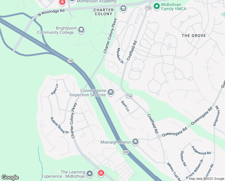 map of restaurants, bars, coffee shops, grocery stores, and more near 936 Nailor Way in Midlothian