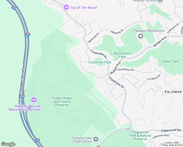 map of restaurants, bars, coffee shops, grocery stores, and more near 3323 Brittan Avenue in San Carlos