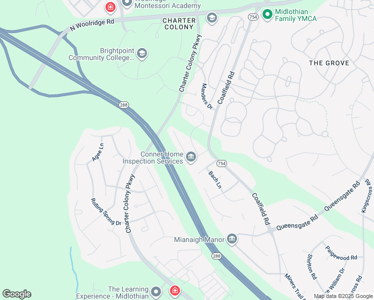 map of restaurants, bars, coffee shops, grocery stores, and more near 961 Gorham Court in Midlothian