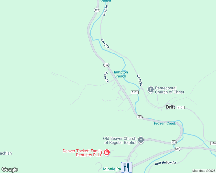 map of restaurants, bars, coffee shops, grocery stores, and more near 4 Cr-1233 in Drift