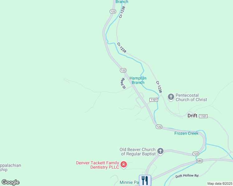 map of restaurants, bars, coffee shops, grocery stores, and more near 4 Cr-1233 in Drift