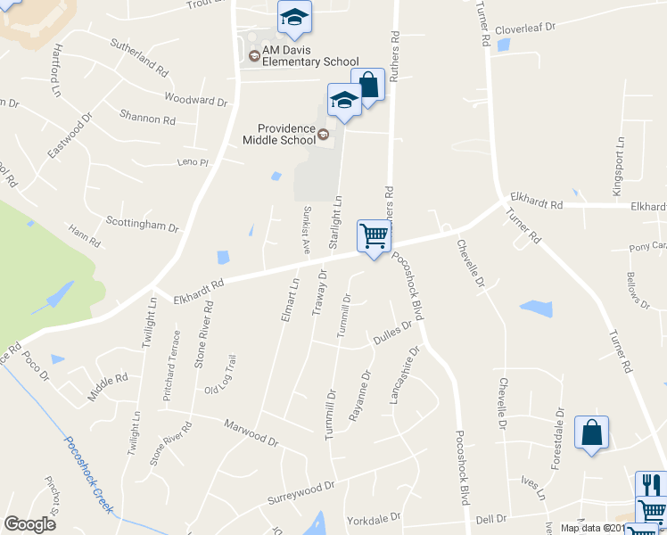 map of restaurants, bars, coffee shops, grocery stores, and more near 7901 Elkhardt Road in Richmond