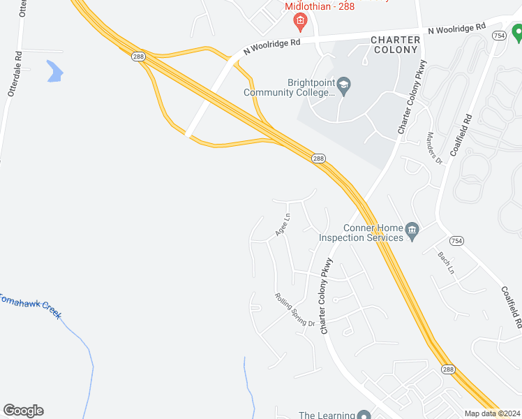 map of restaurants, bars, coffee shops, grocery stores, and more near 1543 Lundy Terrace in Midlothian