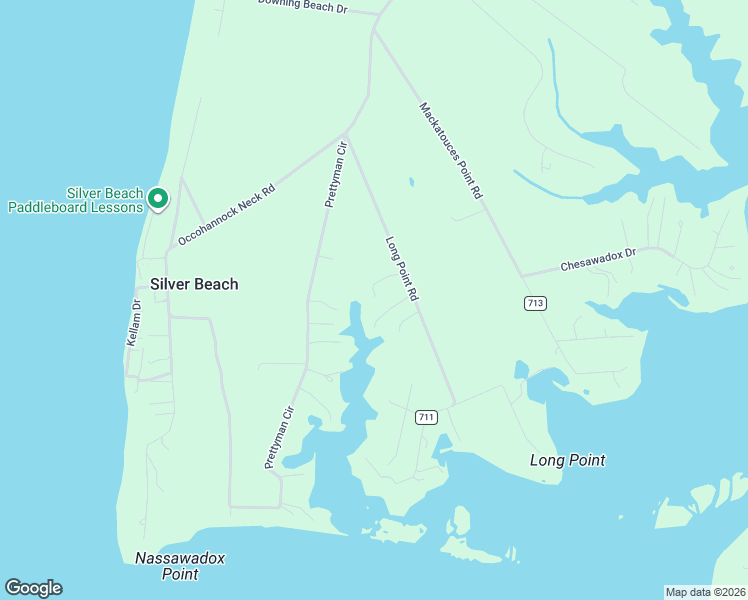 map of restaurants, bars, coffee shops, grocery stores, and more near 7086 Long Point Road in Exmore