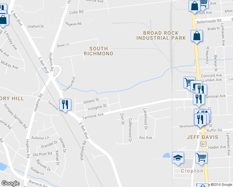 map of restaurants, bars, coffee shops, grocery stores, and more near 3100 Delano Street in Richmond