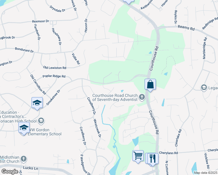 map of restaurants, bars, coffee shops, grocery stores, and more near 409 Yarrow Lane in Richmond