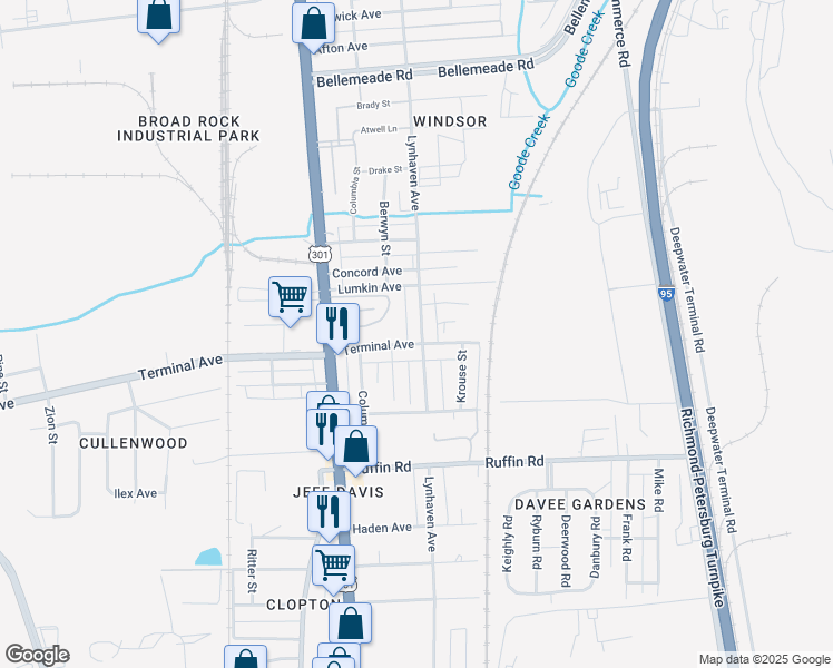 map of restaurants, bars, coffee shops, grocery stores, and more near 2919 Lynhaven Avenue in Richmond