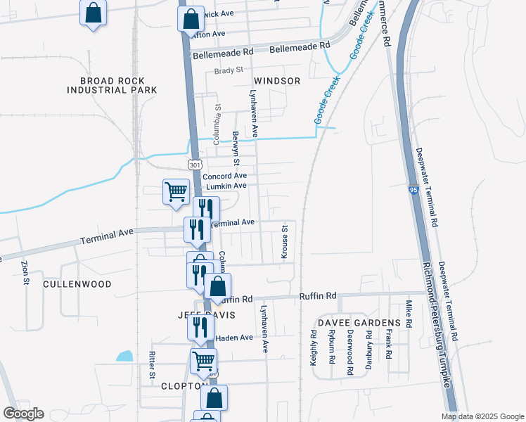 map of restaurants, bars, coffee shops, grocery stores, and more near 2914 Lynhaven Avenue in Richmond