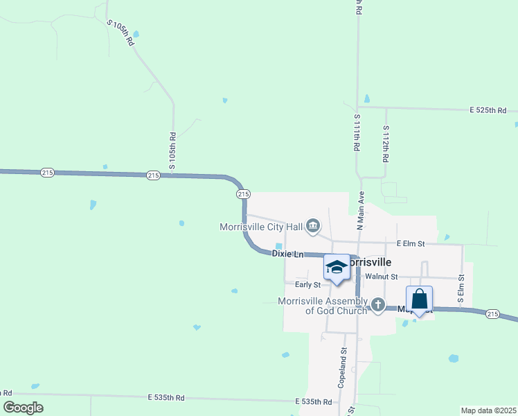 map of restaurants, bars, coffee shops, grocery stores, and more near 1101-1117 West Elm Street in Morrisville
