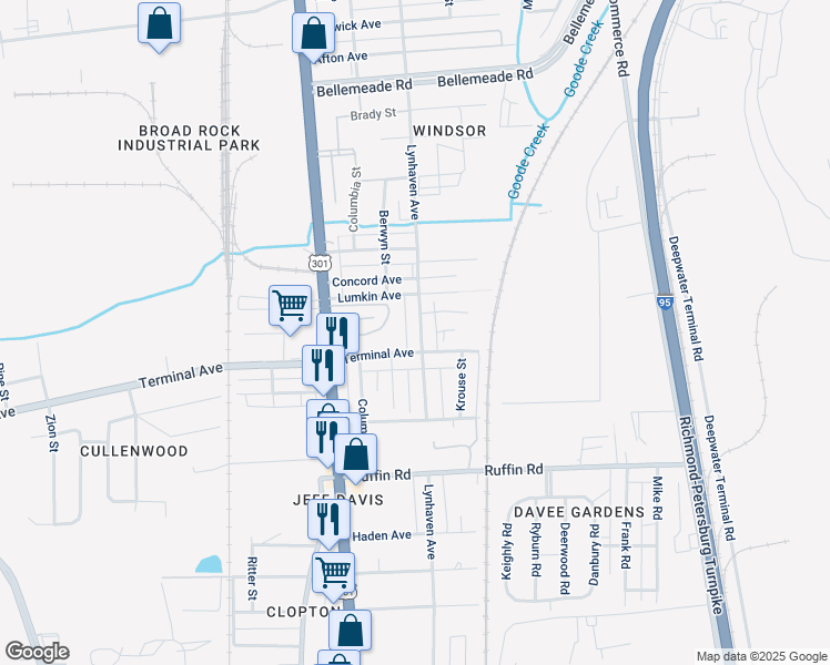 map of restaurants, bars, coffee shops, grocery stores, and more near 2915 Lynhaven Avenue in Richmond