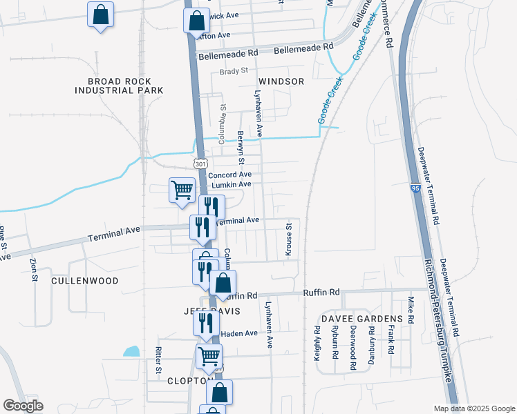 map of restaurants, bars, coffee shops, grocery stores, and more near 2915 Lynhaven Avenue in Richmond