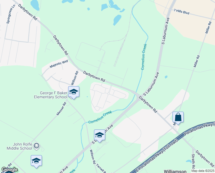 map of restaurants, bars, coffee shops, grocery stores, and more near 3100 Reaping Court in Henrico
