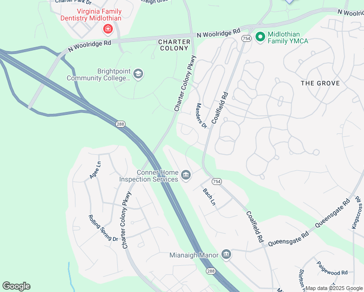 map of restaurants, bars, coffee shops, grocery stores, and more near 900 Nailor Way in Midlothian