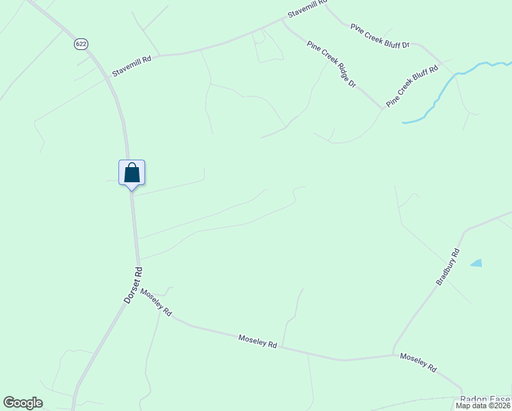 map of restaurants, bars, coffee shops, grocery stores, and more near 1190 Dorset Road in Powhatan